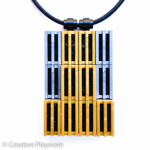 LEGO minifigure torso - orange jacket, gold necklace - Extra Extra Bricks
